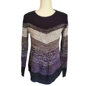 Apt. 9 Long Sleeve Chevron Striped Crewneck Sweater Size Medium